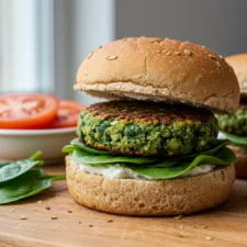 Lentil and Spinach Sliders with Whole Wheat Buns Recipe