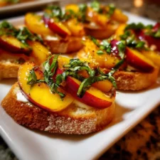 Peach Basil Crostini Recipe